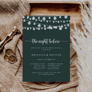 Green Night Before Rehearsal Dinner  Invitation