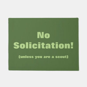 Green No Soliciting Door Mat
