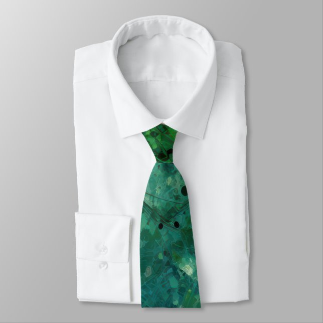 Green Noise Abstract Tie (Tied)