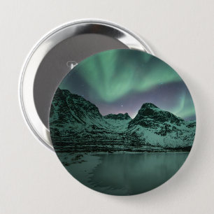 Green Northern Lights 10 Cm Round Badge