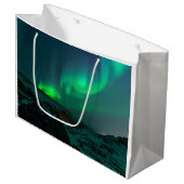 Green Northern Lights Large Gift Bag (Front Angled)