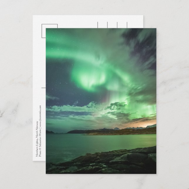 Green Northern Lights Postcard (Front/Back)
