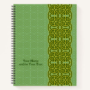 Green Notebook with Celtic-style Pattern