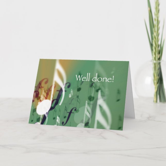 Green Notes, Well Done Card (Front)