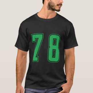 Green Number 78 Team Junior Sports Numbered Unifor T-Shirt