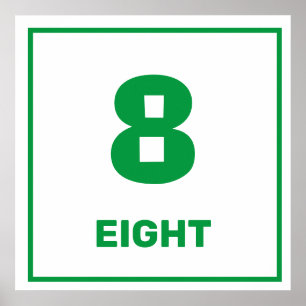 Green number eight Poster