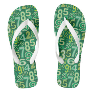 Green Number Pattern Jandals