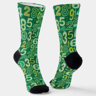 Green Number Pattern Socks