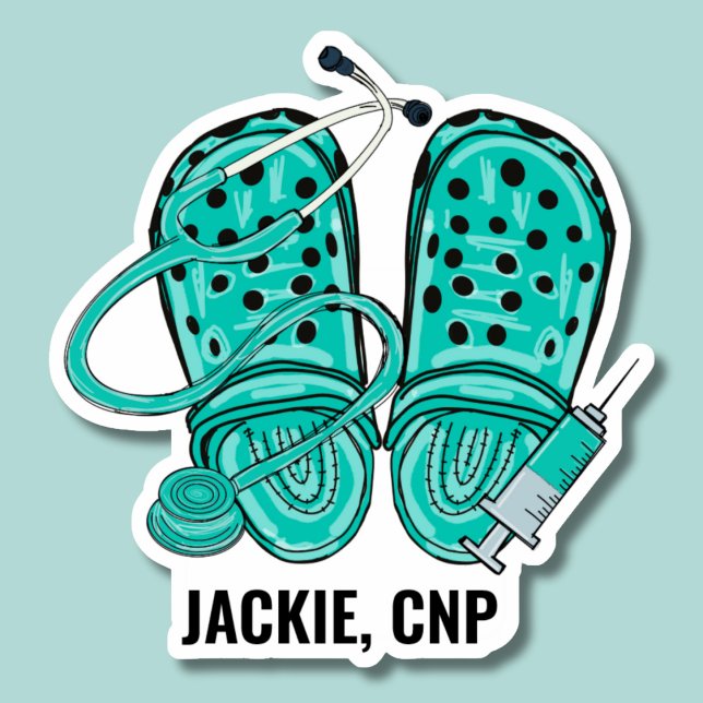 Green Nursing Clogs & Syringe Monogram Waterproof (Creator Uploaded)