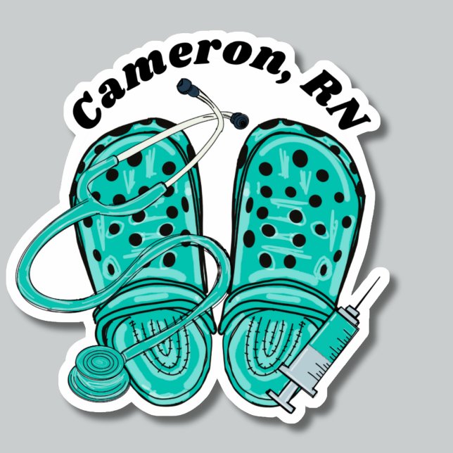Green Nursing Clogs & Syringe Monogram Waterproof (Creator Uploaded)
