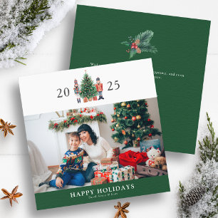 Green Nutcracker Photo Holiday Card
