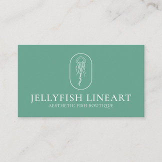 green Ocean Nautical Jellyfish Business Card