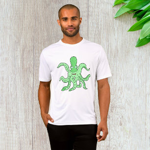 Green Octopus Character Quirky Sea Monster T-Shirt