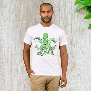 Green Octopus Character Quirky Sea Monster T-Shirt