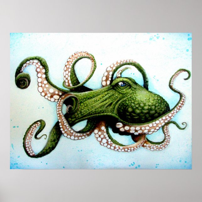 Green Octopus Poster (Front)