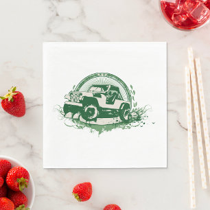 Green Off-Road 4x4 Vehicle Napkin