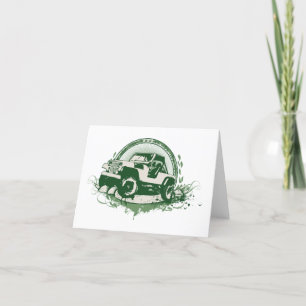 Green Off Road Vehicle Thank You Card