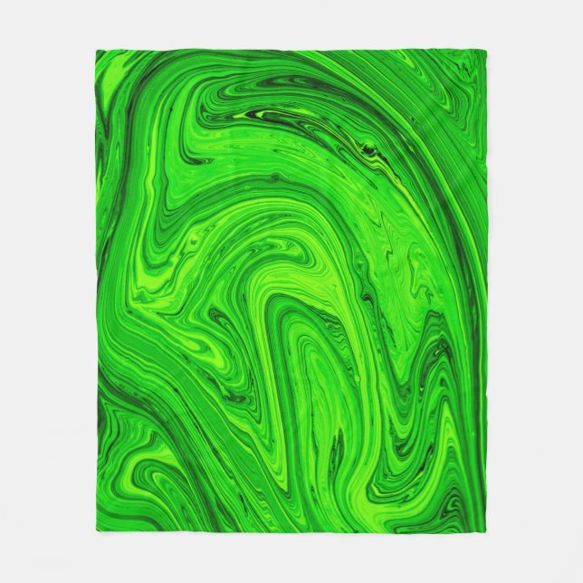 Green oil paint abstract background. Oil paint gre Fleece Blanket (Front)