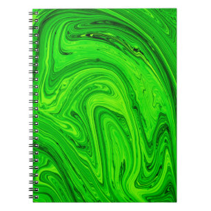 Green oil paint abstract background. Oil paint gre Notebook