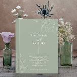 Green Olive Branch Modern Stylish Wedding Invitation<br><div class="desc">Green Olive Branch Modern Stylish Wedding Invitation</div>