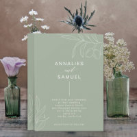 Green Olive Branch Modern Stylish Wedding