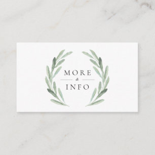 Green Olive Branch Wreath Rustic Wedding Details Enclosure Card