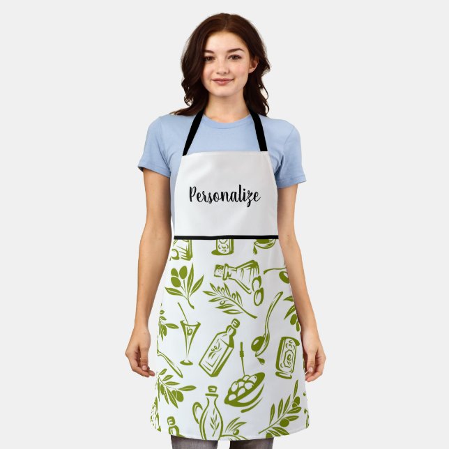 Green Olive Oil Apron (Worn)