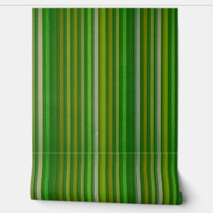 Green Olive Stripe Retro Style Wallpaper