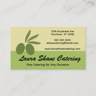 Green Olives Catering Food Service Business Card