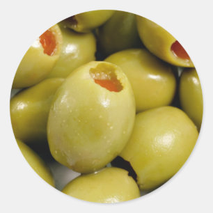 Green olives classic round sticker