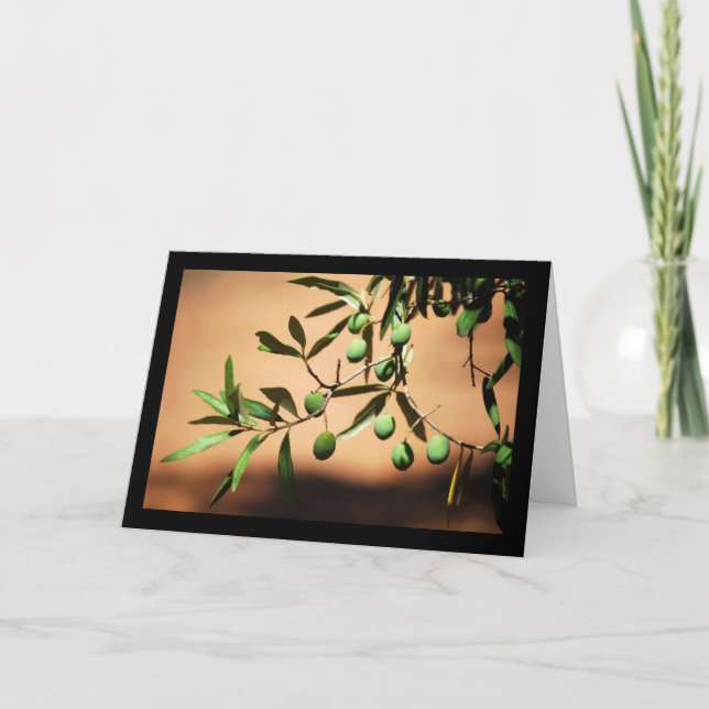 Green Olives on Branch Card (Front)