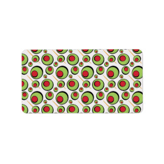 green olives pattern label