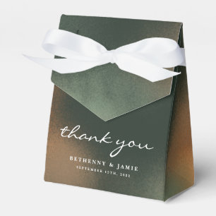 Green Ombre Boho Minimalist Wedding Favour Box