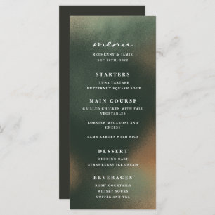 Green Ombre Boho Minimalist Wedding Menu