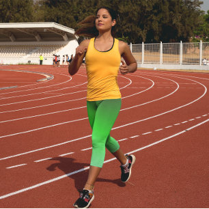 Green Ombre Capri Leggings