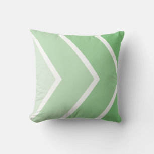 Green Ombré Chevron Stripes Pattern Cushion