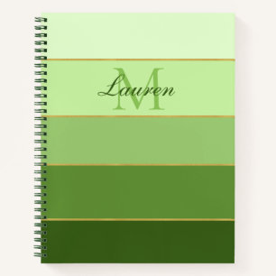 Green Ombre Colour Block Personalised Notebook