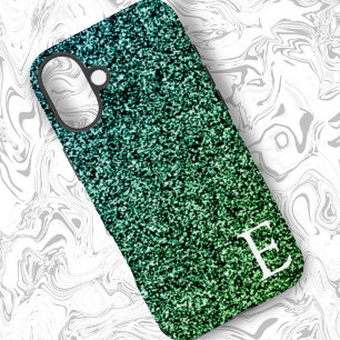 Green Ombre Girly Printed Glitter Stylish Cute iPhone 16 Plus Case