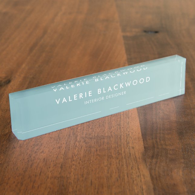 Green Ombre Modern Nameplate (Side)