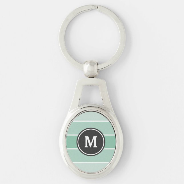 Green Ombre Monogram Key Ring (Front)
