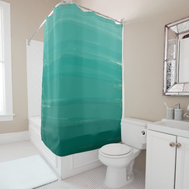 Green Ombre Shower Curtain (In Situ)