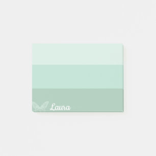 Green Ombre Striped Butterfly Personalised Post-it Notes