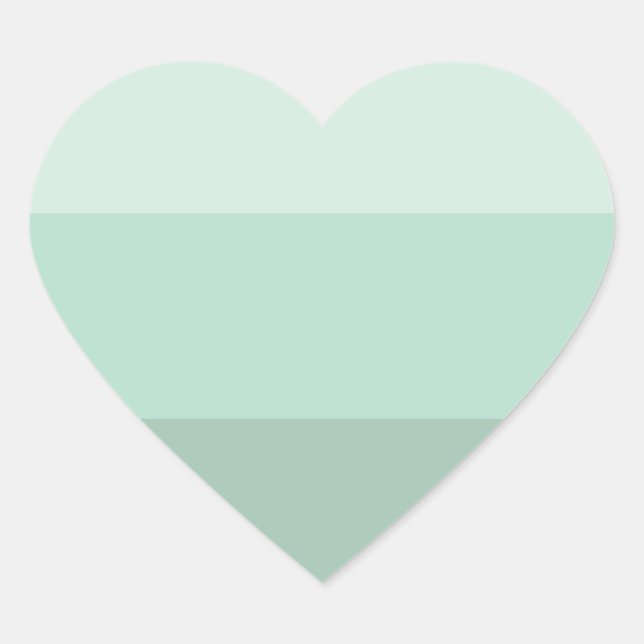 Green Ombre Striped Heart Sticker (Front)