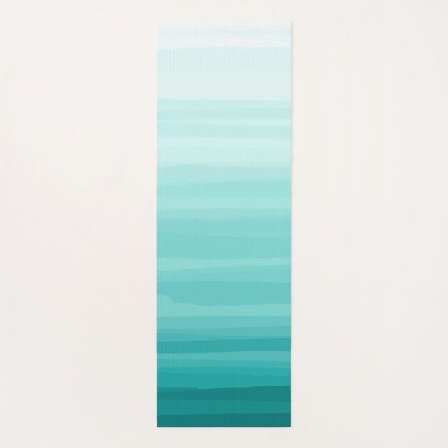 green ombre stripes Yoga Mat  (Back)