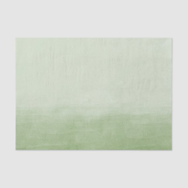Green Ombre Watercolor Tissue Paper (Front)