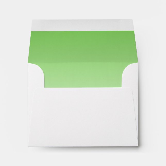 Green Ombre Wedding White & Green Invitation Envelopes (Back (Bottom))