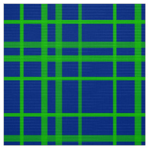 Green On Blue Tartan Plaid Pattern Design Fabric