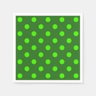 Green On Dark Green Polka Dots Pattern Design Napkin