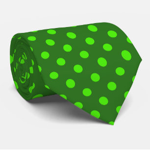 Green On Dark Green Polka Dots Pattern Design Tie
