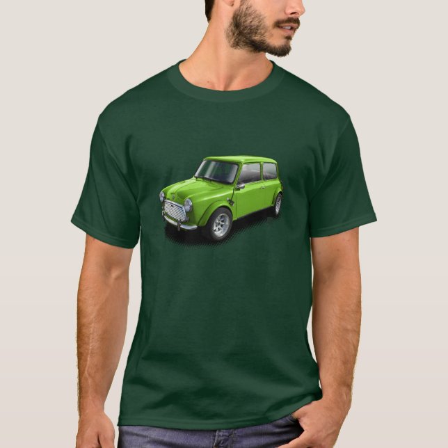 Green on Green Classic Mini Car T-Shirt (Front)